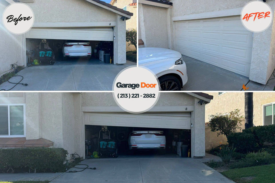 Before and after: garage door opener repair Henefer, UT